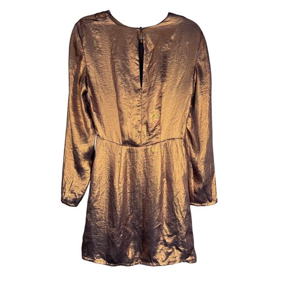 NWT & OTHER STORIES Size 4 Holiday Party Cocktail Mini Twist Front Copper Dress - Picture 3 of 11